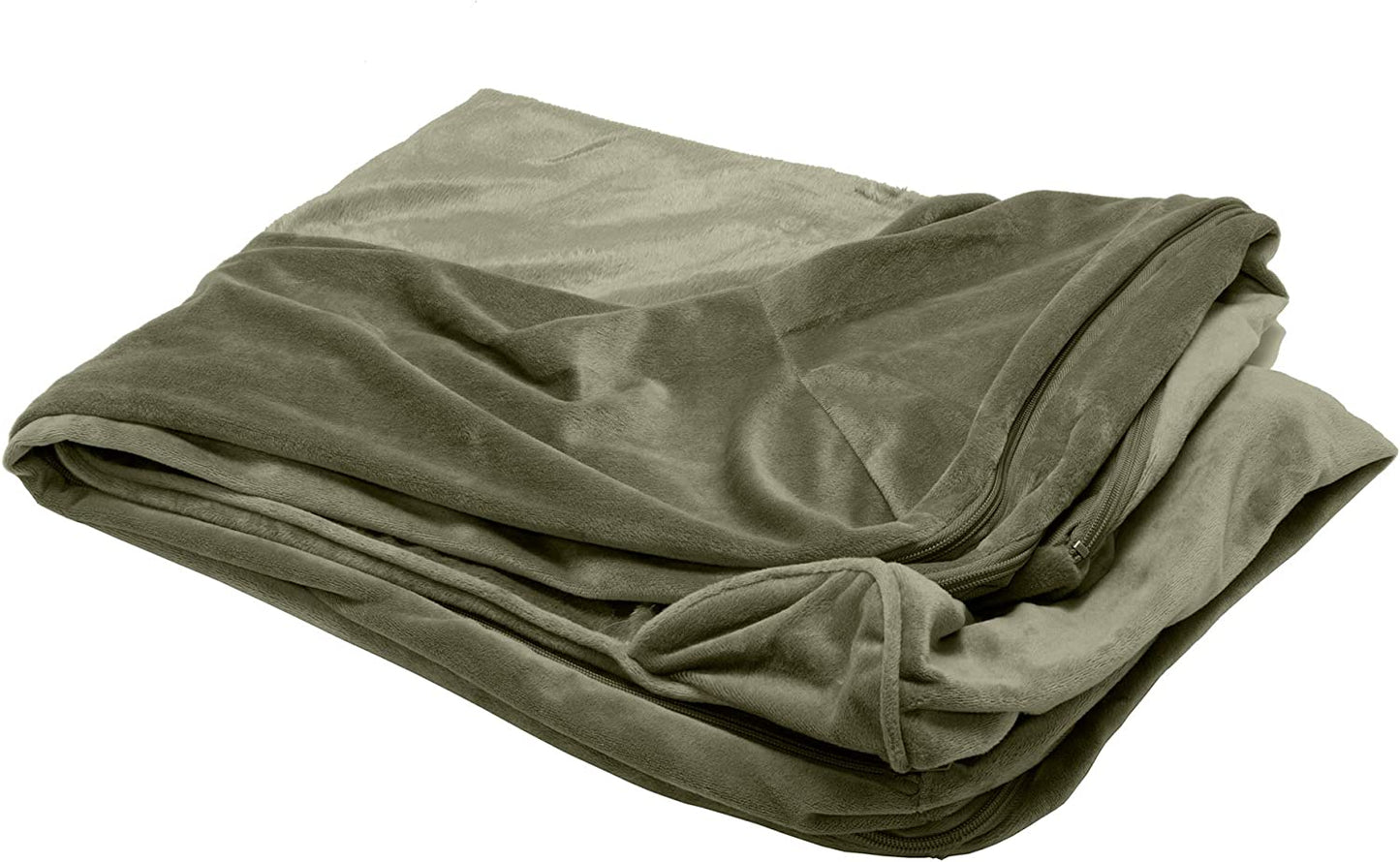 Replacement Dog Bed Cover Faux Fur & Velvet Sofa-Style, Machine Washable - Dark Sage, Jumbo (X-Large)
